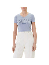 GUESS 1 USCITA Guess T-Shirt Cn Ss Guess Logo Tee Donna Azzurro - Blu Azzurro